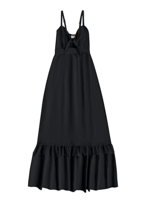 Angel - Vestido Longo Crepe Preto - ANGEL