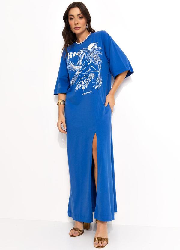 Farm - Vestido Longo Cropped Azul 10