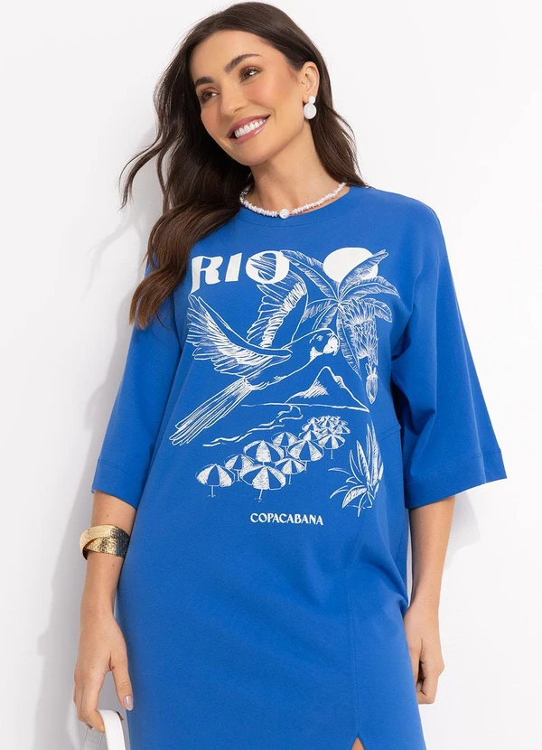 Farm - Vestido Longo Cropped Azul 11