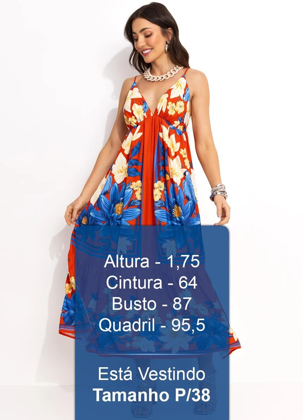 Farm - Vestido Longo Cropped em Viscose Vermelho 5