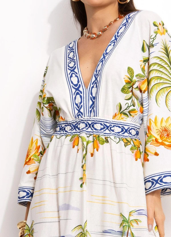 Farm - Vestido Longo Cropped  Off White 6