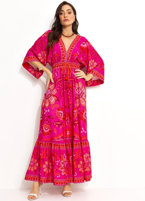 Farm - Vestido Longo Cropped Rosa