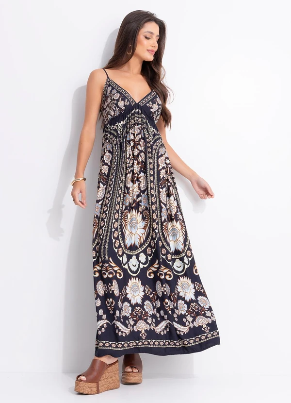 Farm - Vestido Longo Daniela Preto 3