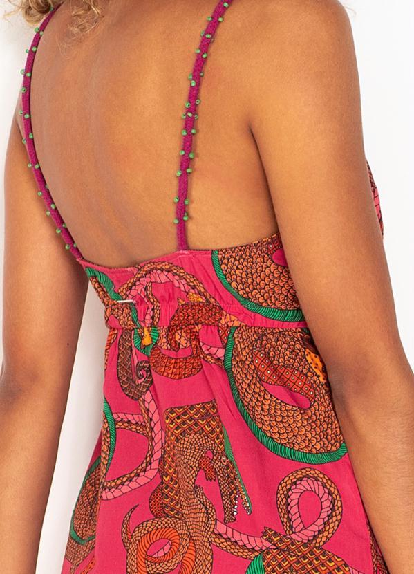 Colcci - Vestido Longo de Tricoline Rosa 4