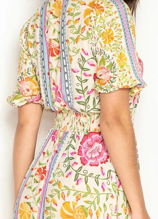 Farm - Vestido Longo de Viscose Amanhecer Bege 4