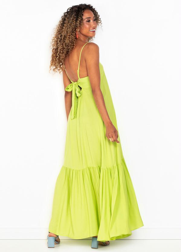 Colcci - Vestido Longo de Viscose Verde 2