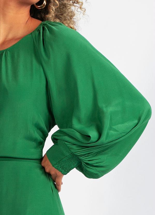 Farm - Vestido Longo de Viscose Verde 3