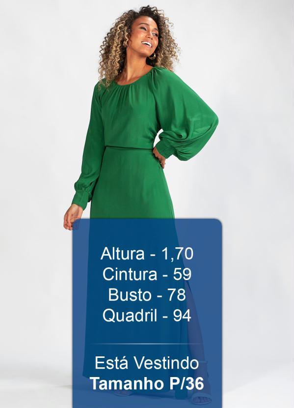 Farm - Vestido Longo de Viscose Verde 5
