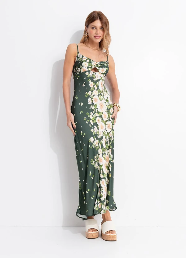 Farm - Vestido Longo Diana Verde