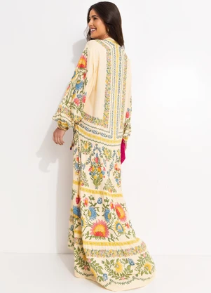 Farm - Vestido Longo Elisa Amarelo - FARM