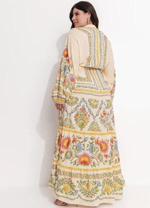 Farm - Vestido Longo Elisa Amarelo - FARM