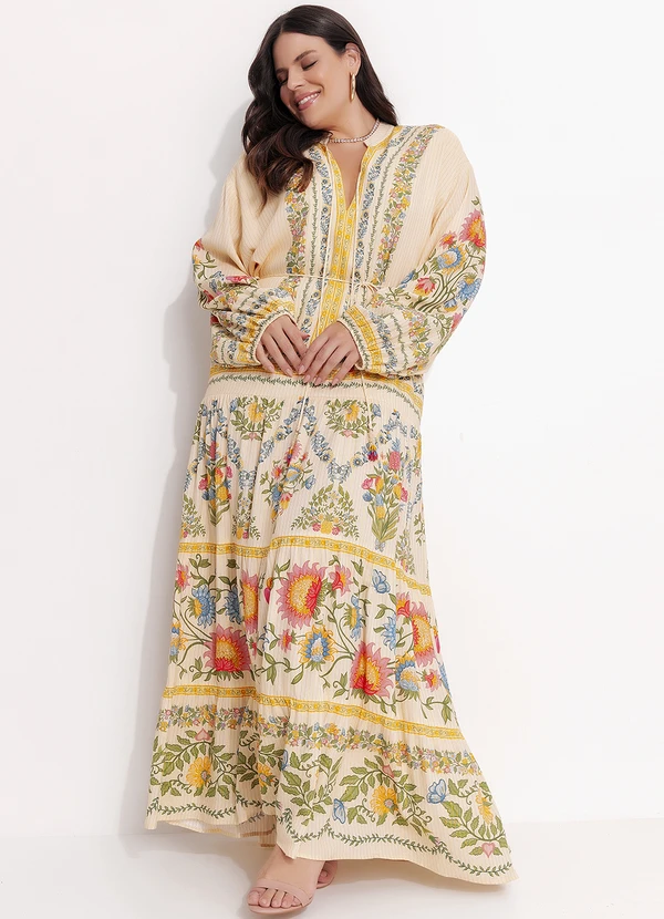 Farm - Vestido Longo Elisa Amarelo 5