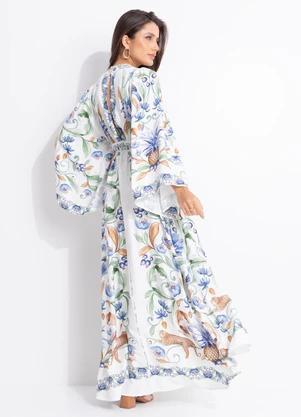 Farm - Vestido Longo Elsa Off White - FARM