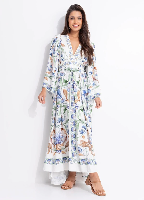 Farm - Vestido Longo Elsa Off White