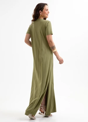 Cativa - Vestido Longo em Algodão Verde - CATIVA
