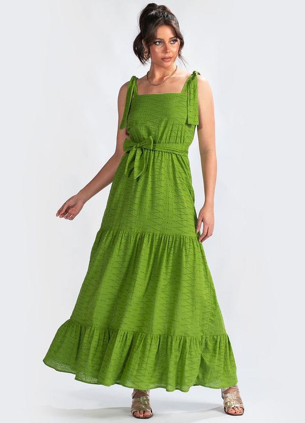 Maria Filó - Vestido Longo em Laise Verde