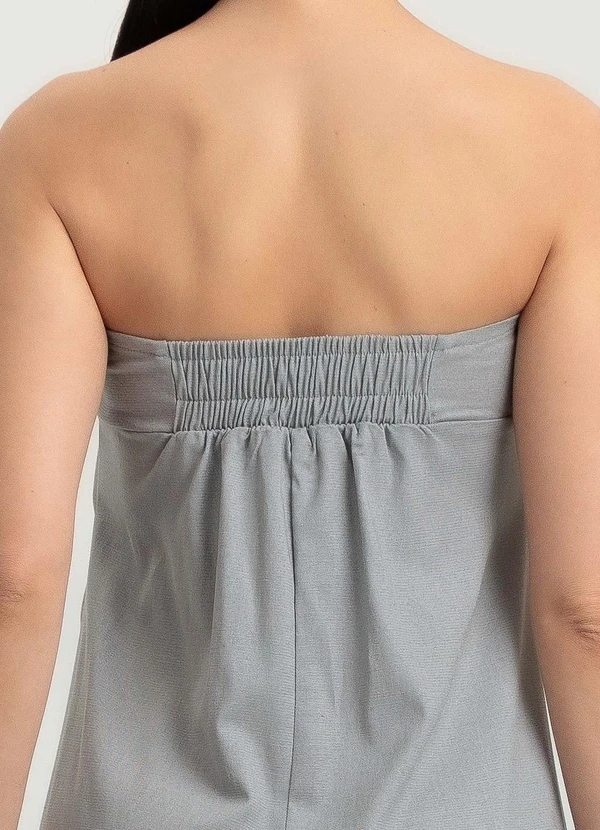 Gris - Vestido Longo em Linho Cinza 5