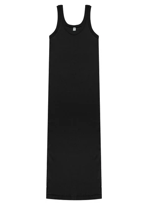 Rovitex - Vestido Longo em Ribana Preto - ROVITEX