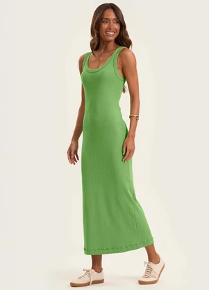 Rovitex - Vestido Longo em Ribana Verde - ROVITEX