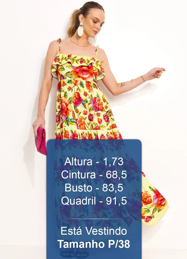 Farm - Vestido Longo em Viscolinho Amarelo 5