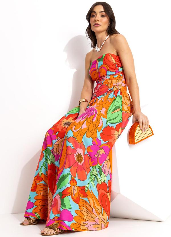 Farm - Vestido Longo em Viscolinho Laranja 4