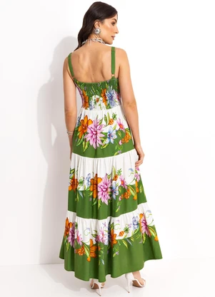 Farm - Vestido Longo em Viscolinho Bege - FARM