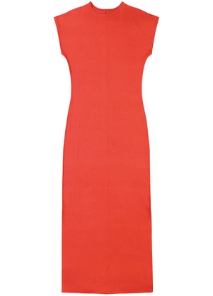 Malwee - Vestido Longo em Viscolinho Coral - MALWEE