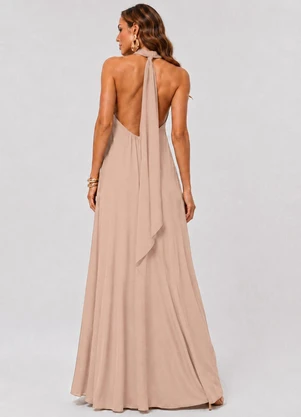 Rovitex - Vestido Longo em Viscolinho Rosa - ROVITEX