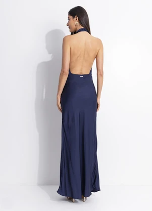 Colcci - Vestido Longo em Viscose Azul - COLCCI