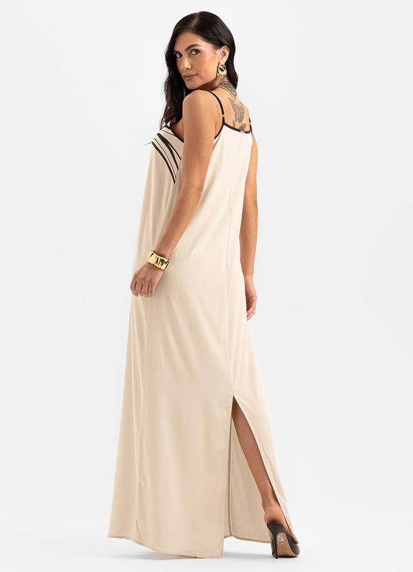 Cativa - Vestido Longo em Viscose Bege 2