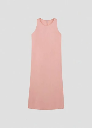 Cereja Rosa - Vestido Longo em Viscose com Fenda Rosa - CEREJA ROSA