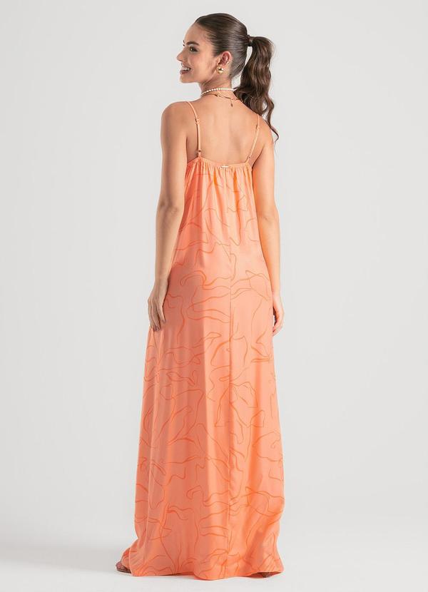 Cativa - Vestido Longo em Viscose Laranja Claro 2