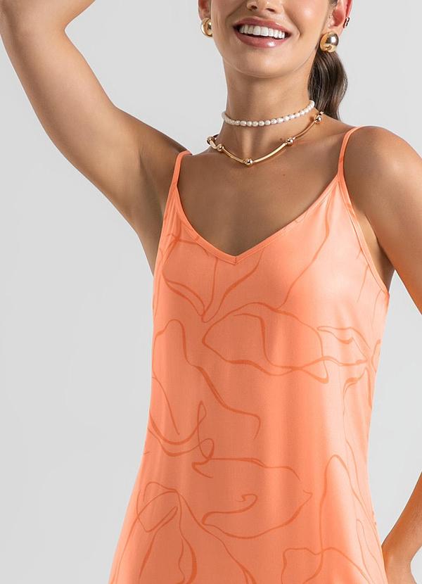Cativa - Vestido Longo em Viscose Laranja Claro 3