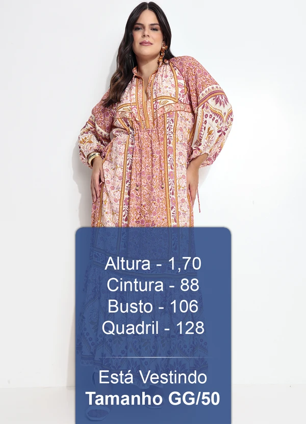 Farm - Vestido Longo em Viscose no Meu Jardim Rosa 14