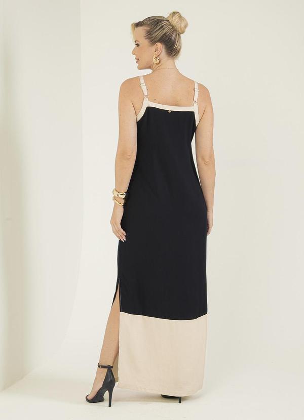 Gris - Vestido Longo em Viscose Preto 2