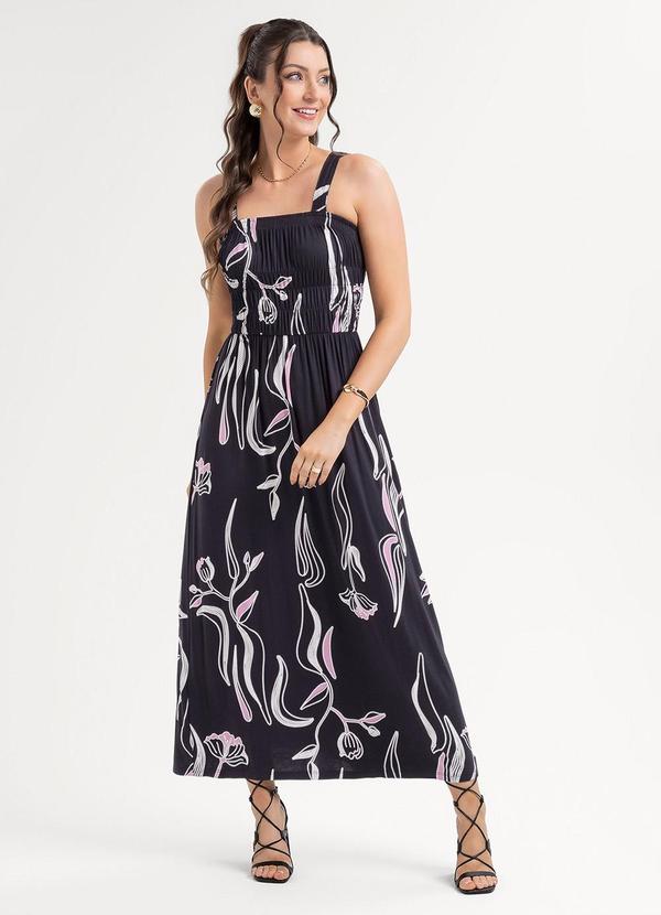 Habana - Vestido Longo em Viscose Preto