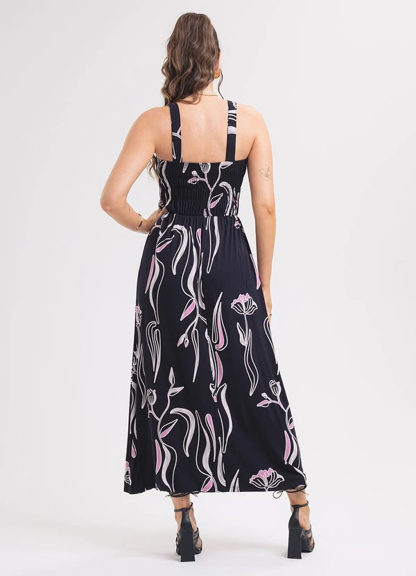 Habana - Vestido Longo em Viscose Preto 2