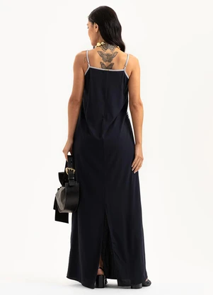 Cativa - Vestido Longo em Viscose Preto - CATIVA