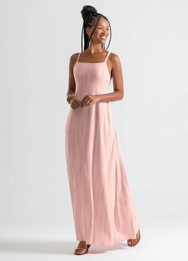 Cativa - Vestido Longo em Viscose Rosa Claro 1