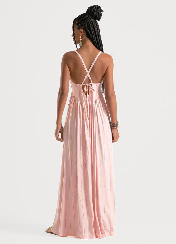 Cativa - Vestido Longo em Viscose Rosa Claro 2