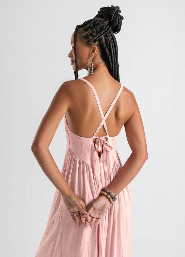 Cativa - Vestido Longo em Viscose Rosa Claro 4