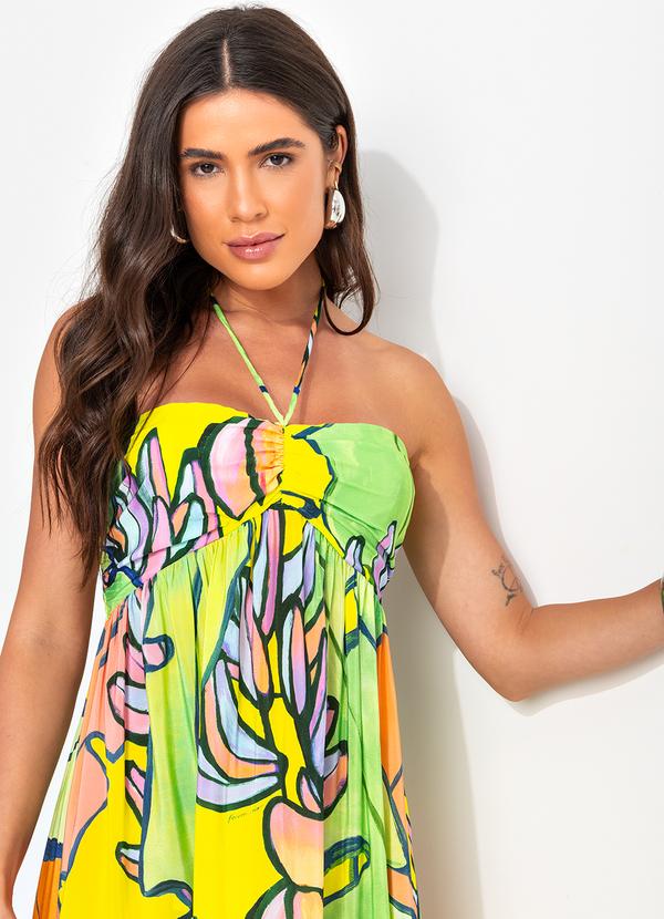 Farm - Vestido Longo em Viscose Verde 7