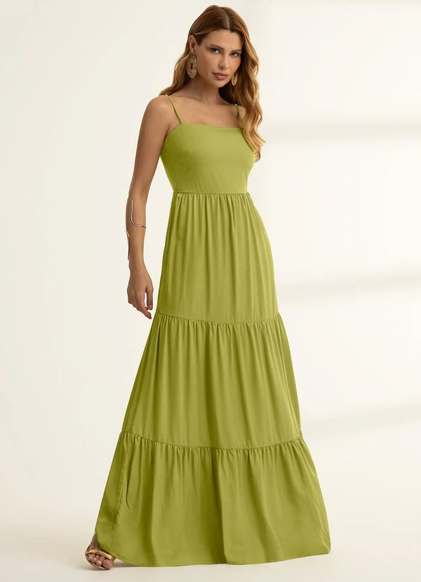 Gris - Vestido Longo em Viscose Verde