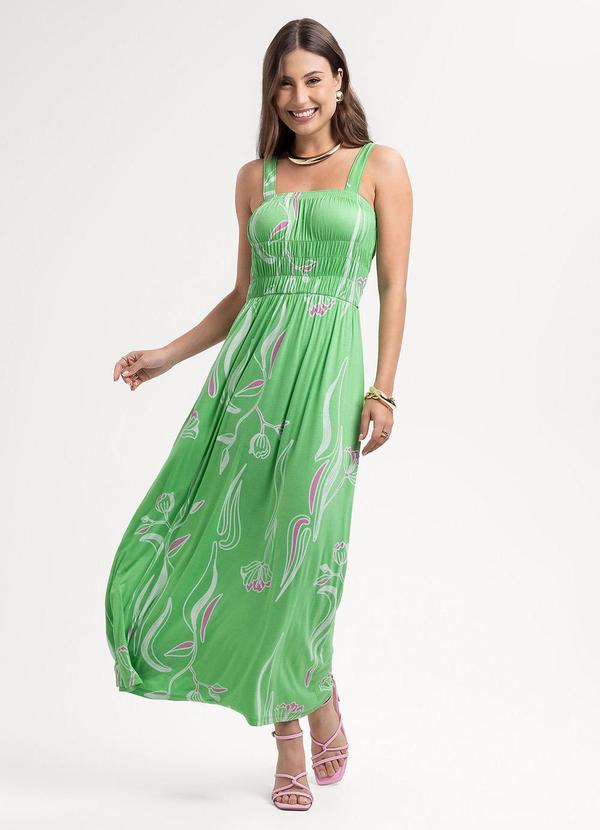 Habana - Vestido Longo em Viscose  Verde