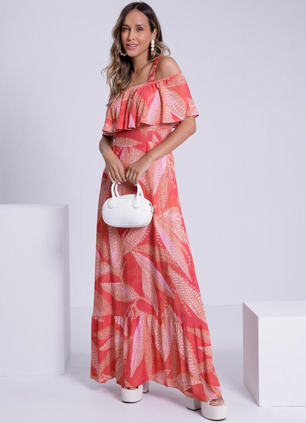 Lunender - Vestido Longo em Viscose Vermelho 3