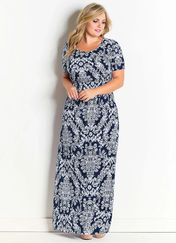 Rosalie - Vestido Longo Estampa Arabesco