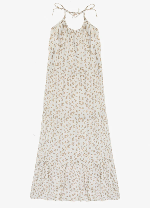 Select - Vestido Longo Estampado Viscolinho Branco 2