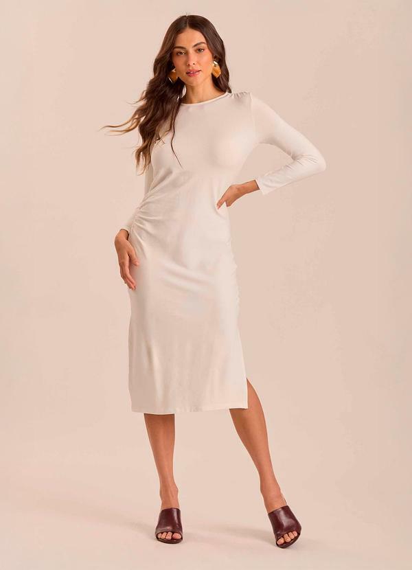 Doce Trama - Vestido Longo Ethnic Blur em Moletinho Branco