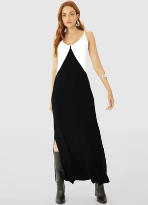 Enfim - Vestido Longo Evasê Preto - ENFIM