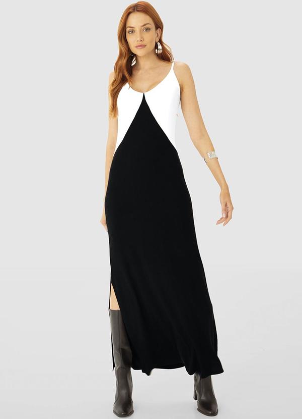 Enfim - Vestido Longo Evasê Preto